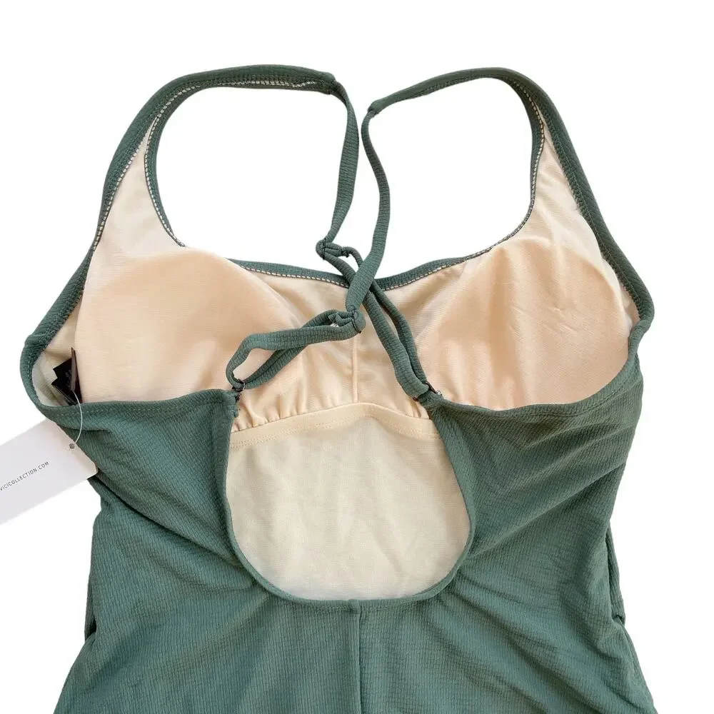 VICI Collection One Piece Swimsuit Green Athletic Criss‎ Cross Womens XL